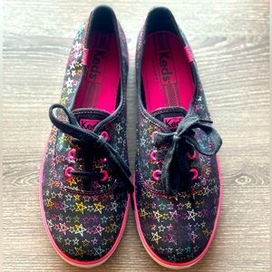 KEDS Black Metallic Star Sneakers Women’s Size 6